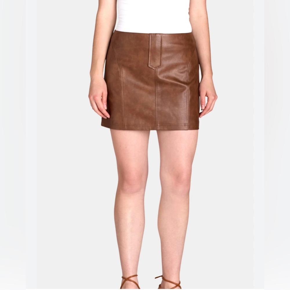 Madden NYC Washed Faux Leather Mini Skirt Size XXL